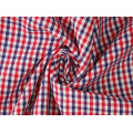 Red/Navy Checks Twill 60 Cotton 40 Polyester Fabric Shirting